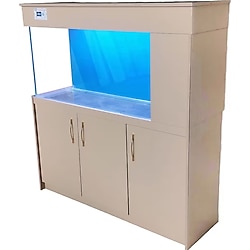 135 cm Yandan Sumplı Cappuccino Mdf Mobilyalı Akvaryum Kumandalı LED Aydınlatmalı