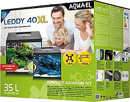 Aquael Leddy 40 XL Day and Night Aquarium Set Siyah Akvaryum