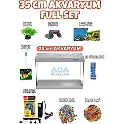 Full Akvaryum Seti Beyaz Renk 35X25x15 Cm 9 Parça