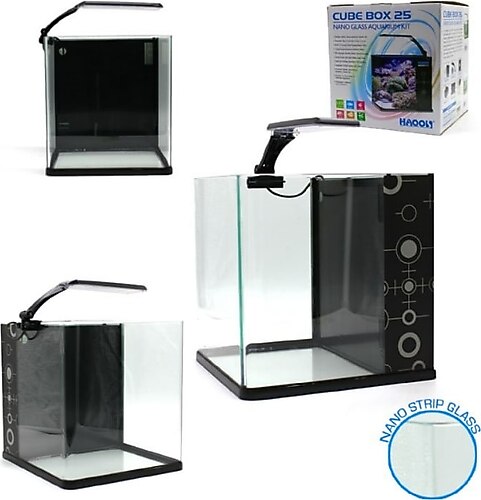 HAQOS CUBE BOX 25 LED AYDINLATMALI NANO AKVARYUM 25,5X27X27CM