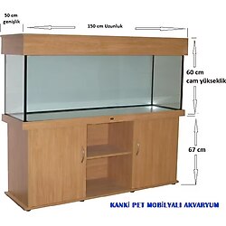 Kanki Pet 150 cm MDF Mobilyalı Akvaryum 150x50x60 Cm(Raflı)