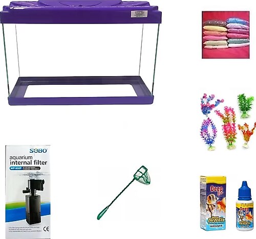 Kanki Pet 35 Cm Akvaryum Hazır Set 3518 Mor