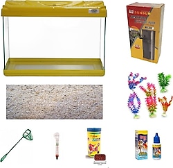 Kanki Pet KP5018 50 cm Ekonomik Hazır Akvaryum Seti - Sarı