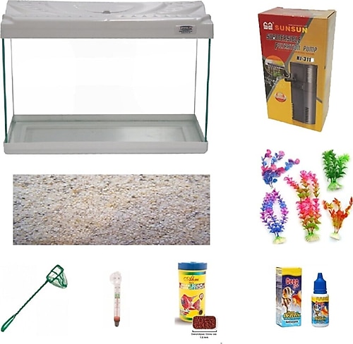 Kanki Pet KP5018 Ekonomik Hazır Akvaryum Seti - Beyaz